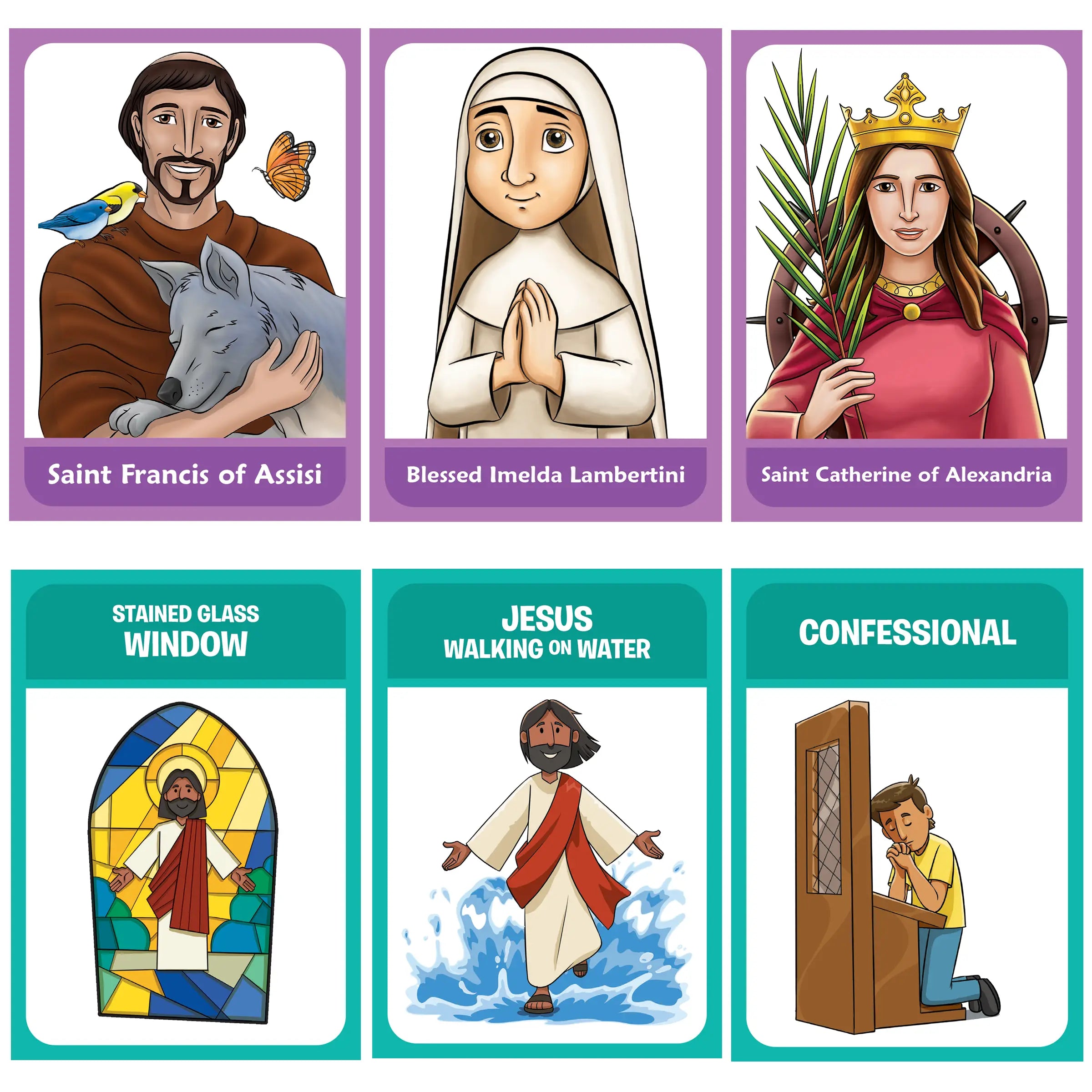 saint bingo and church bingo caller cards