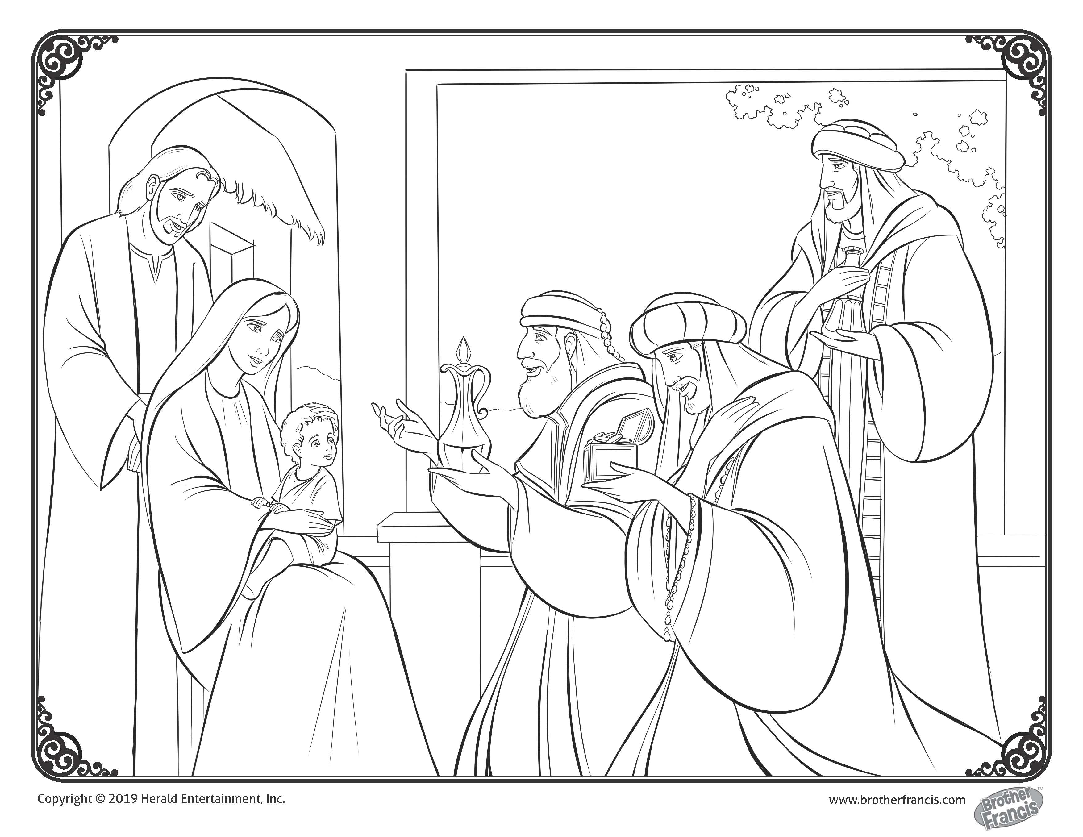 Download and Print - Three Wise Men Visit Baby Jesus