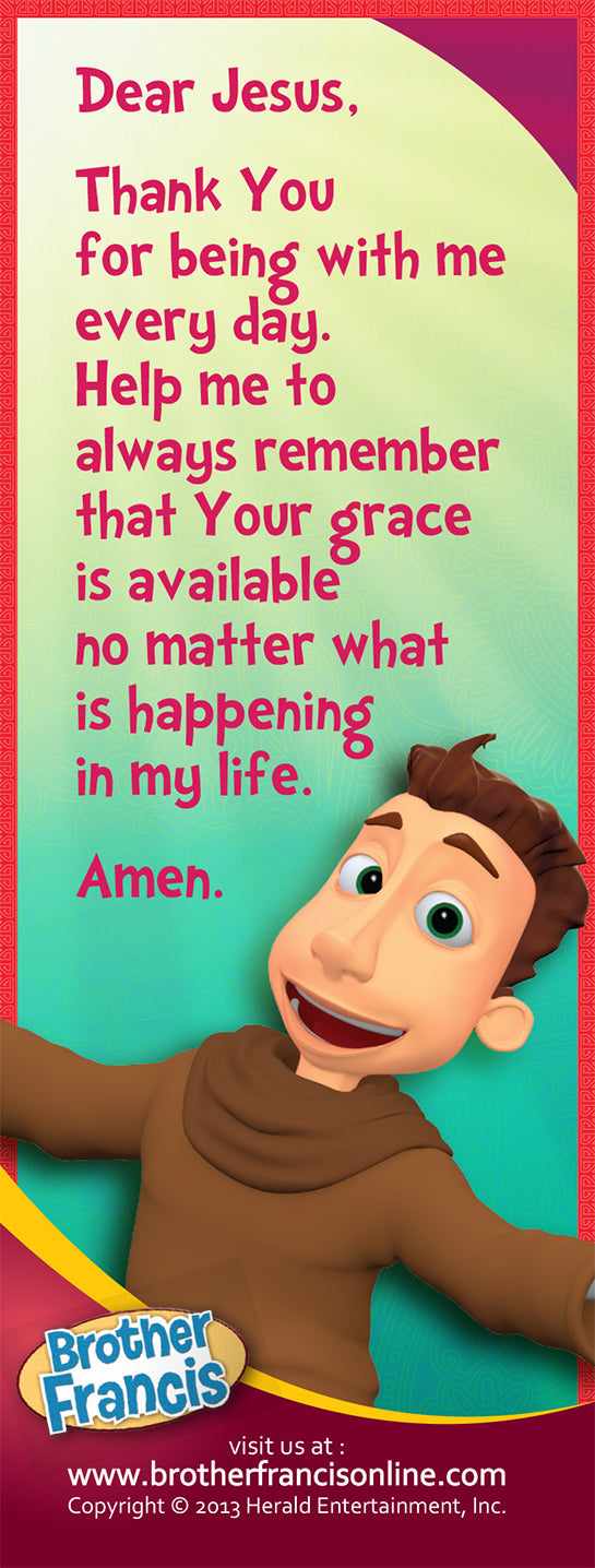 Bookmark - My Grace is Sufficient by Brother Francis, back