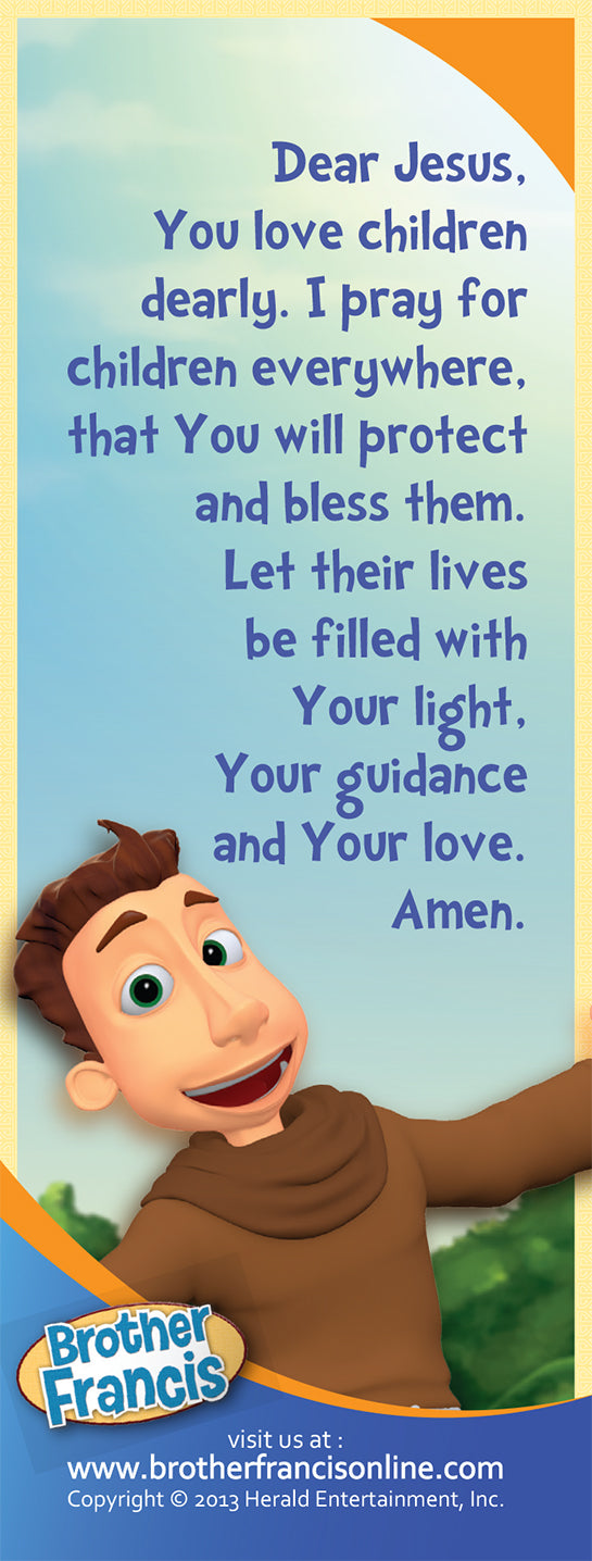 Bookmark - Let the children come to Me. Matthew 19:14 by Brother Francis - Back