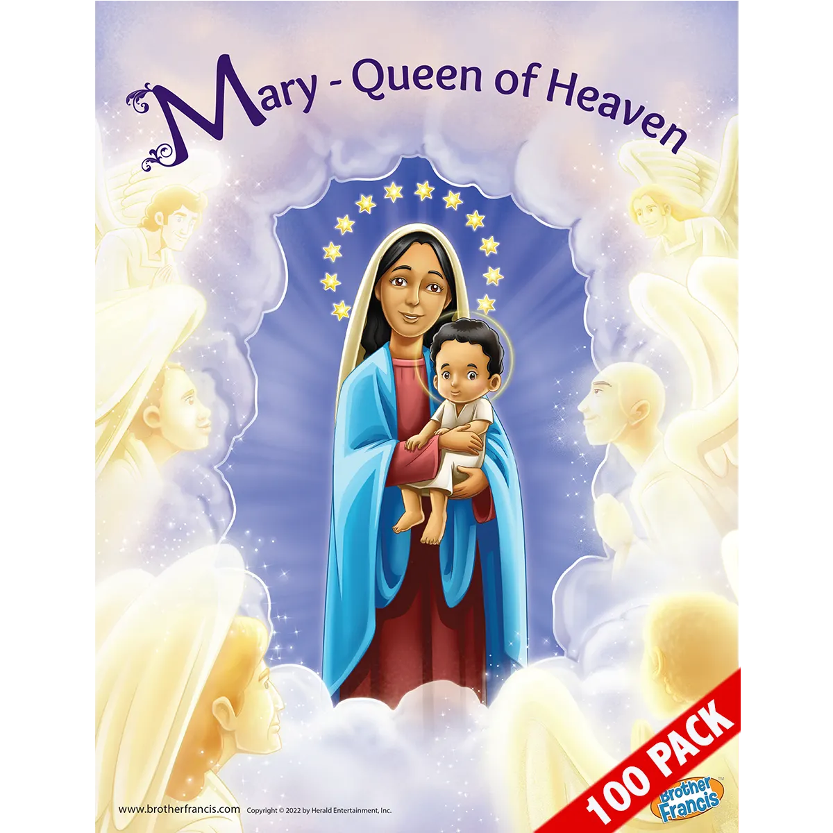 100 Pack of Brother Francis Mini Poster - Mary - Queen of Heaven