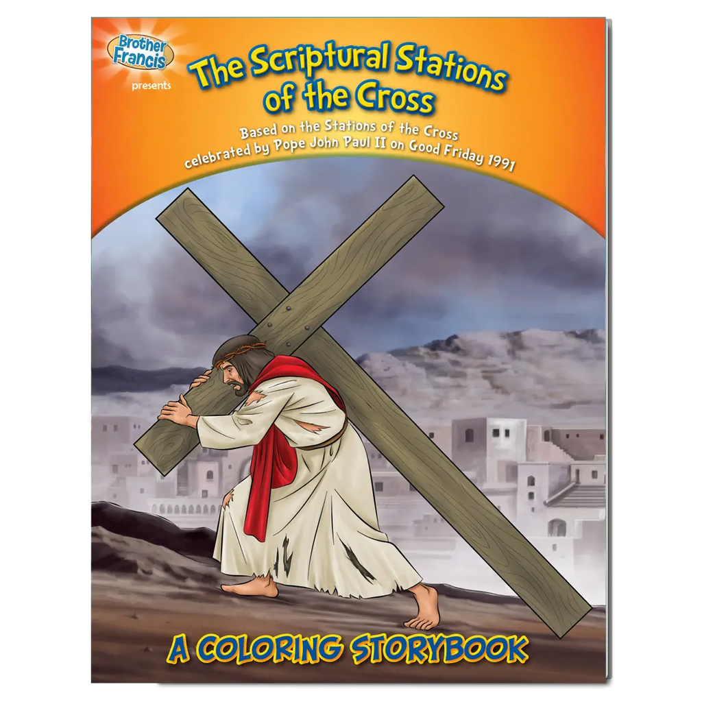 The Scriptural Stations of the Cross coloring book for Catholic Kids