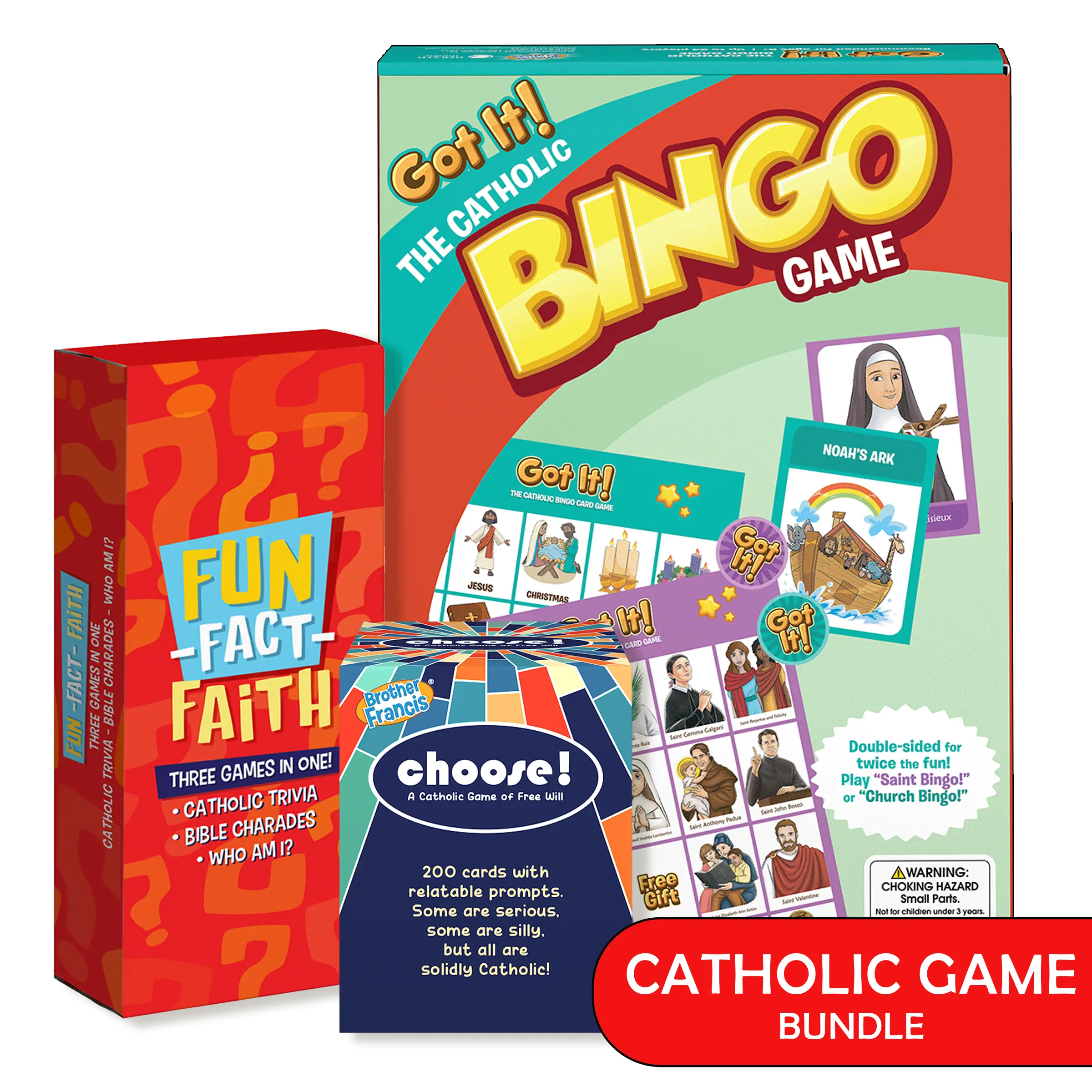Catholic Family Game Bundle: Bingo, Choose, Fun-Fact-Faith