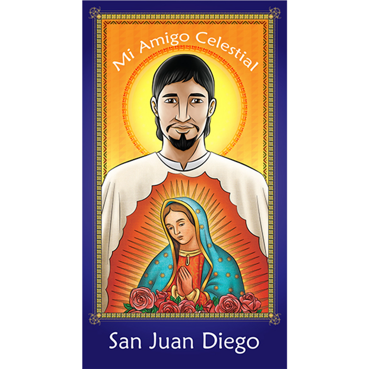 San Juan Diego Tarjeta de oración. Saint Juan Diego prayer card Spanish. 