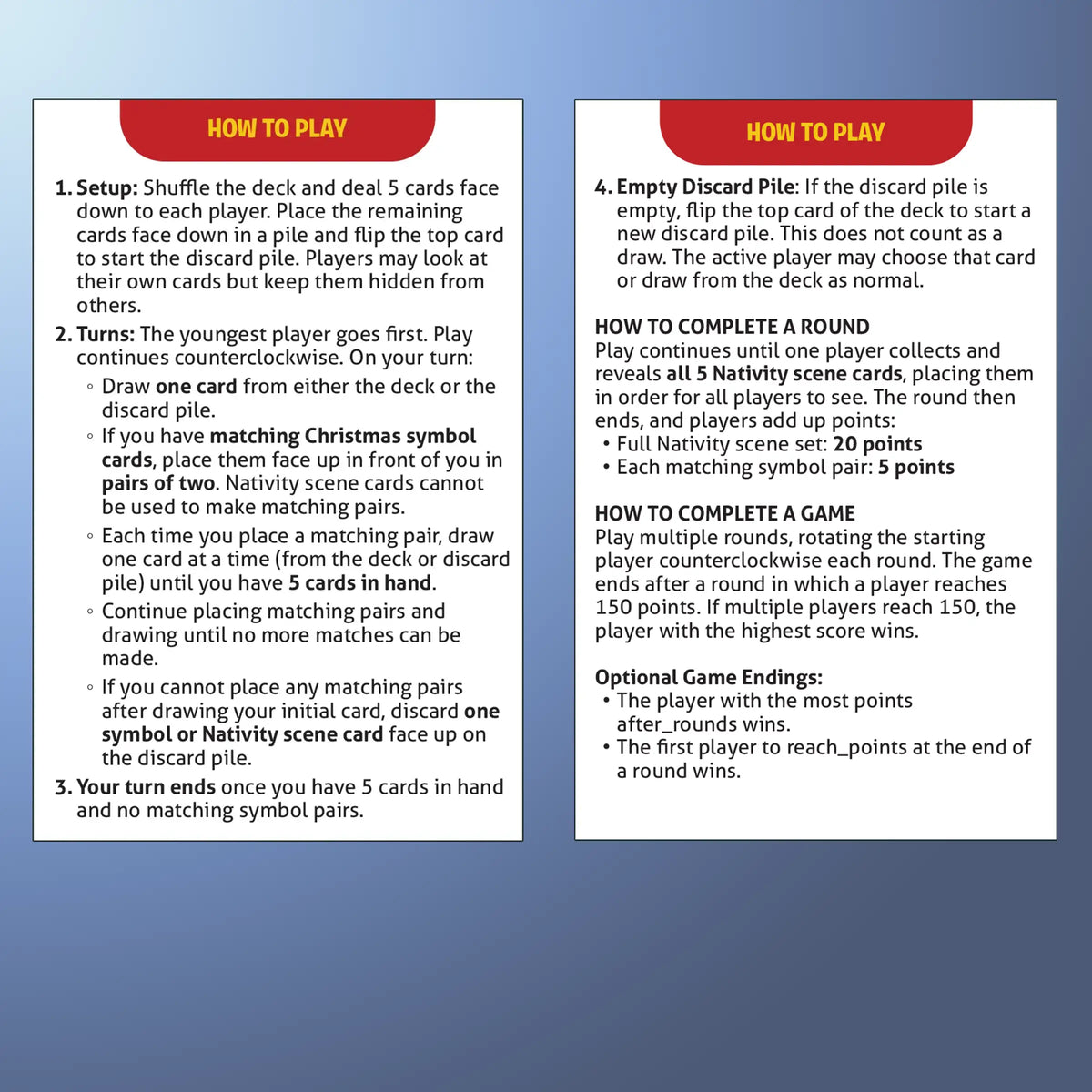 Scenes and Wonders: The Nativity - A Christmas Card Game