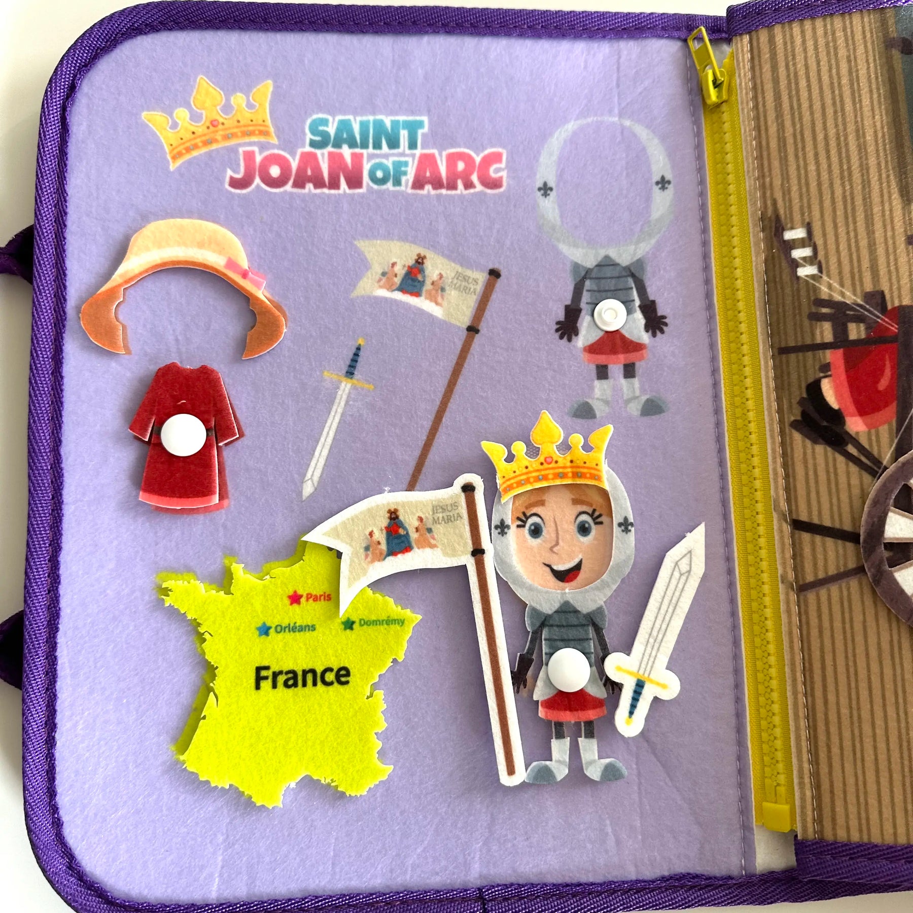 God's Princesses Vol. 1 Felt Busy Book - St. Joan of Arc and St. Josephine Bakhita