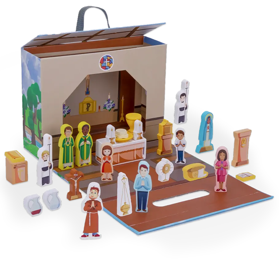catholic wooden church playset Brother Francis