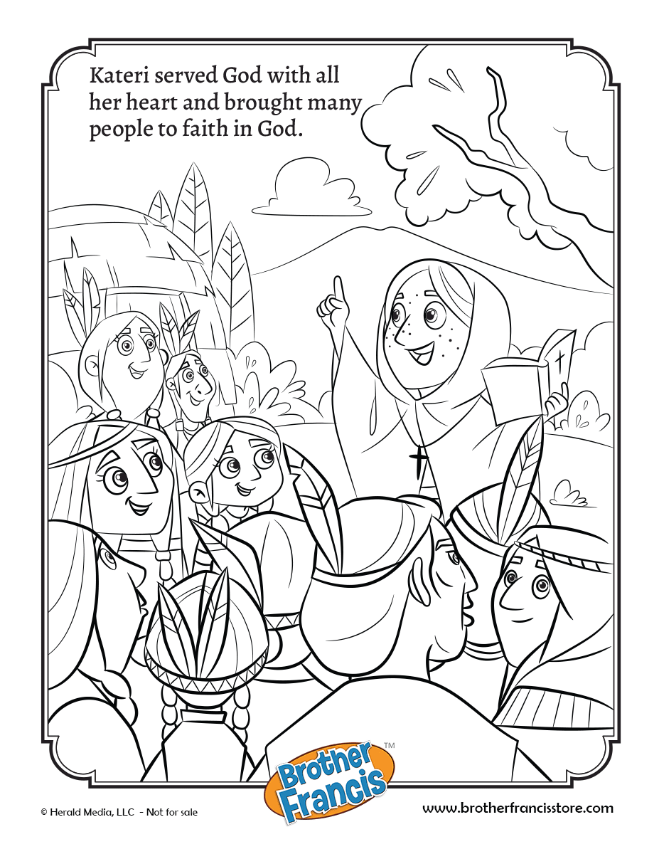 Free Coloring Pages - God's Princesses St. Thérèse of Lisieux & St. Kateri Tekakwitha