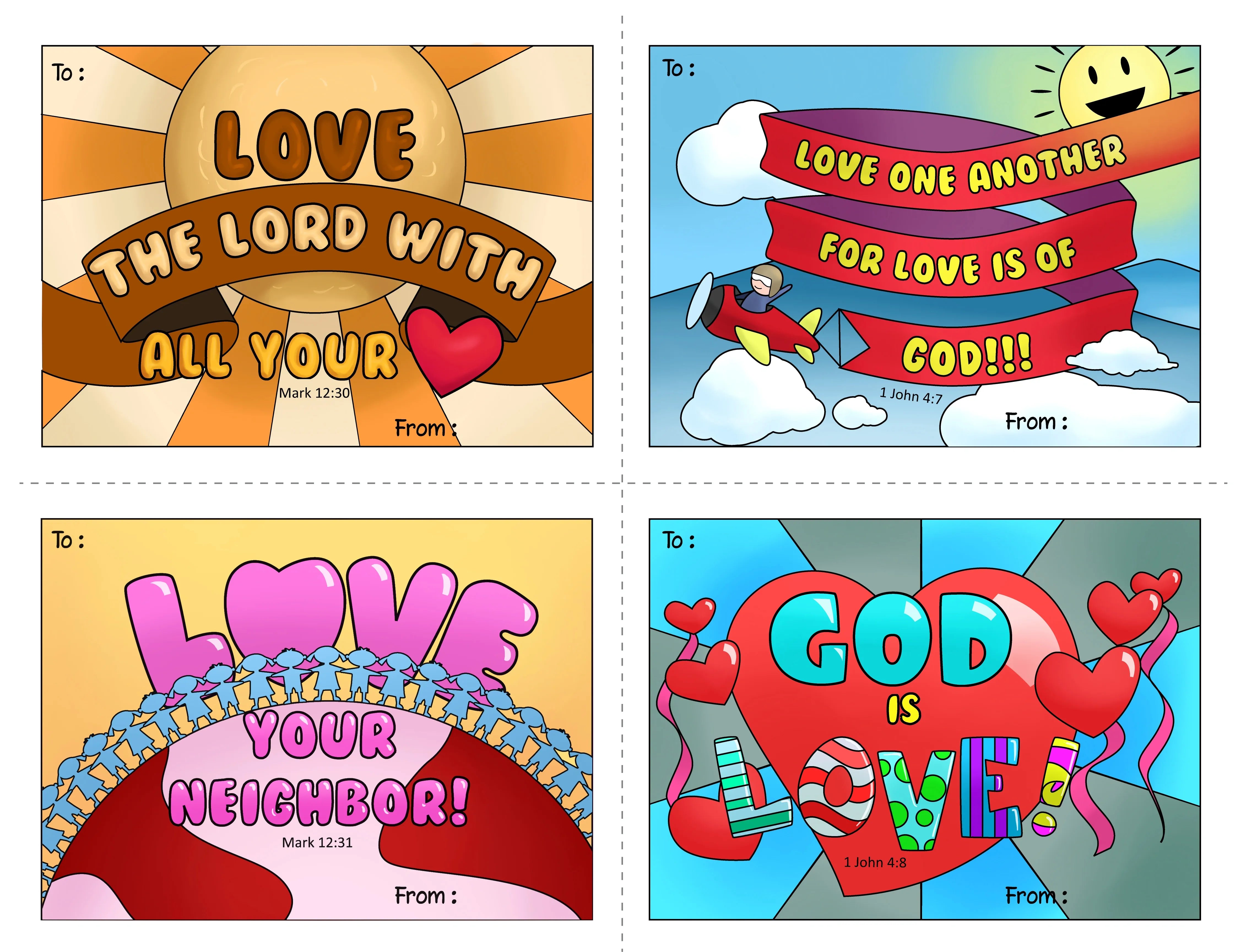 Download and Print - Valentine's Day Cards Coloring Page
