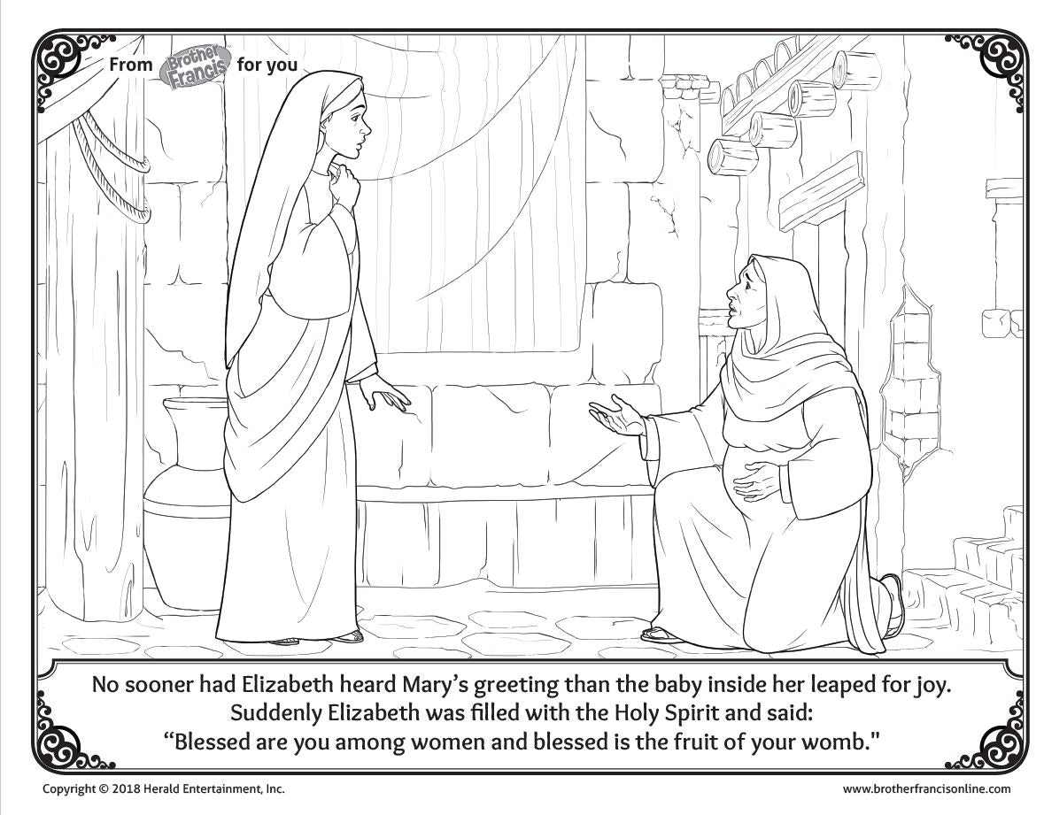 Download and Print - Advent Coloring Page "Saint Elizabeth"