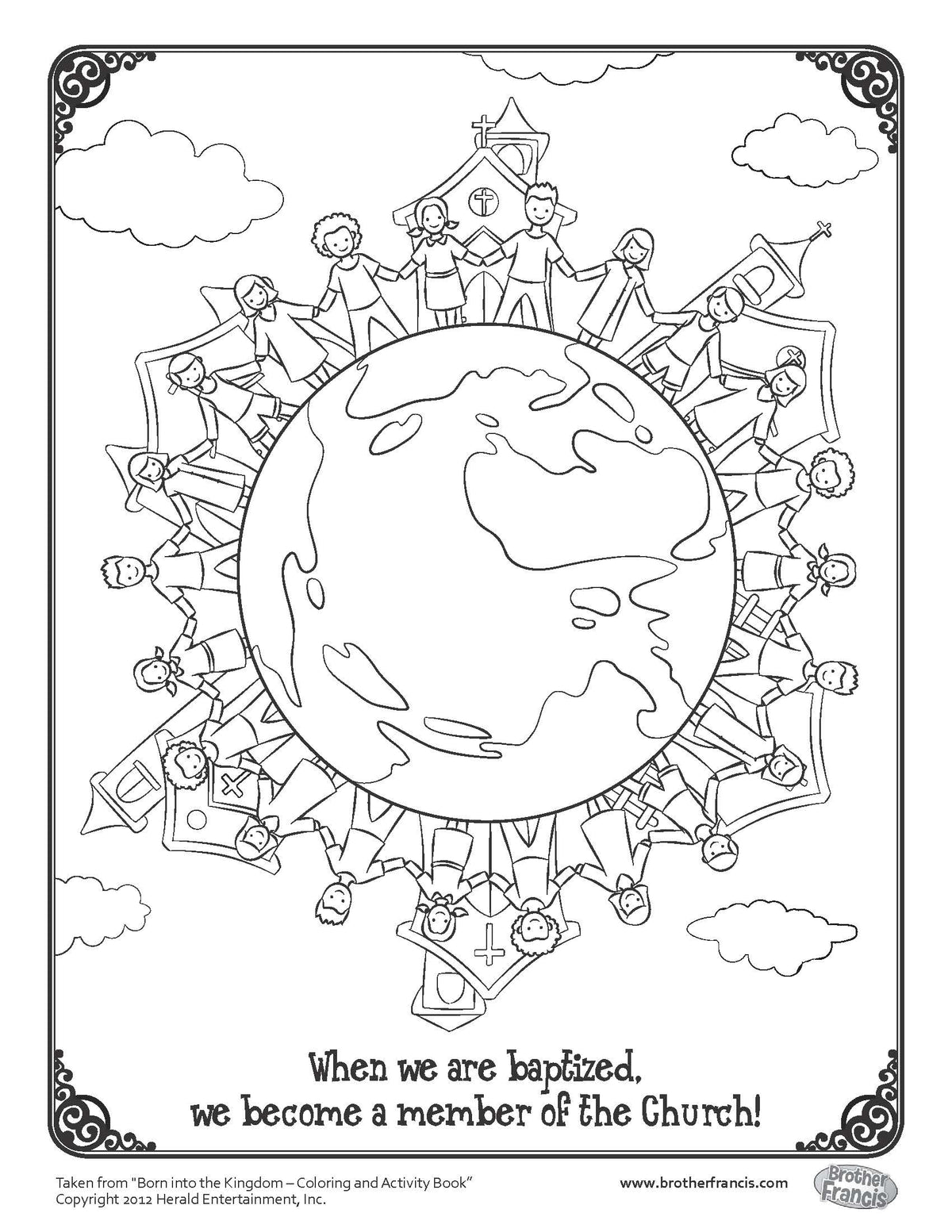 Download and Print - Baptism Coloring Page