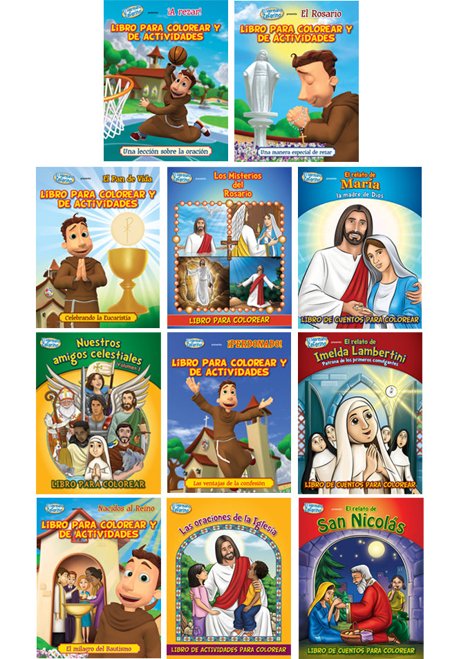 Assorted Spanish Coloring & Activity Books - Set of 11