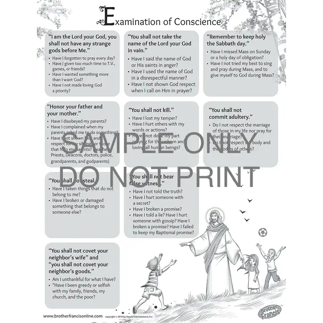 Brother Francis Mini Poster - Examination of Conscience (Boy)