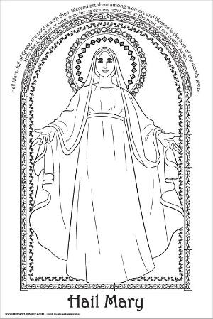 Download and Print - Hail Mary Coloring Page