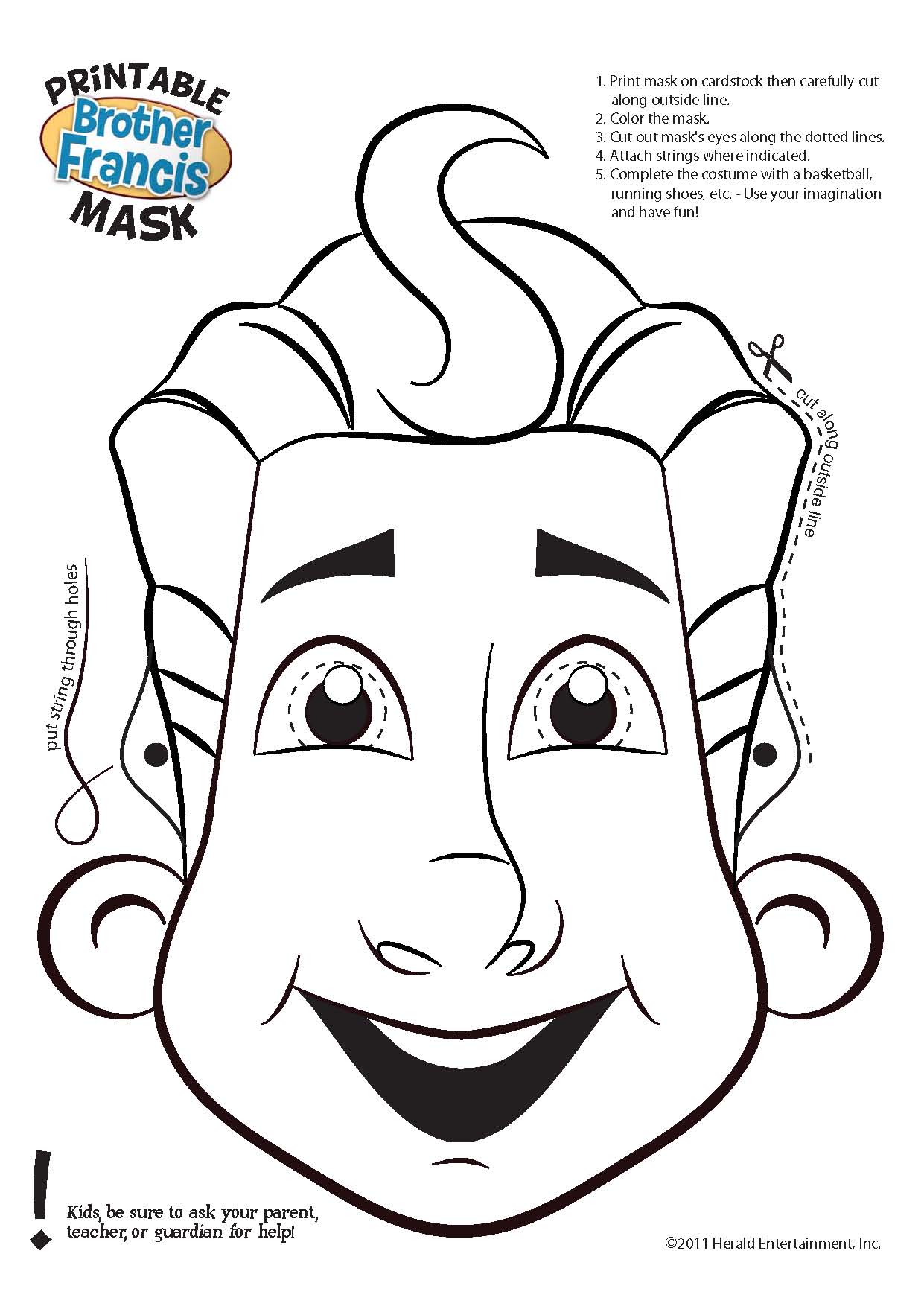 Download and Print - Brother Francis Mask Activity - B&W and Color
