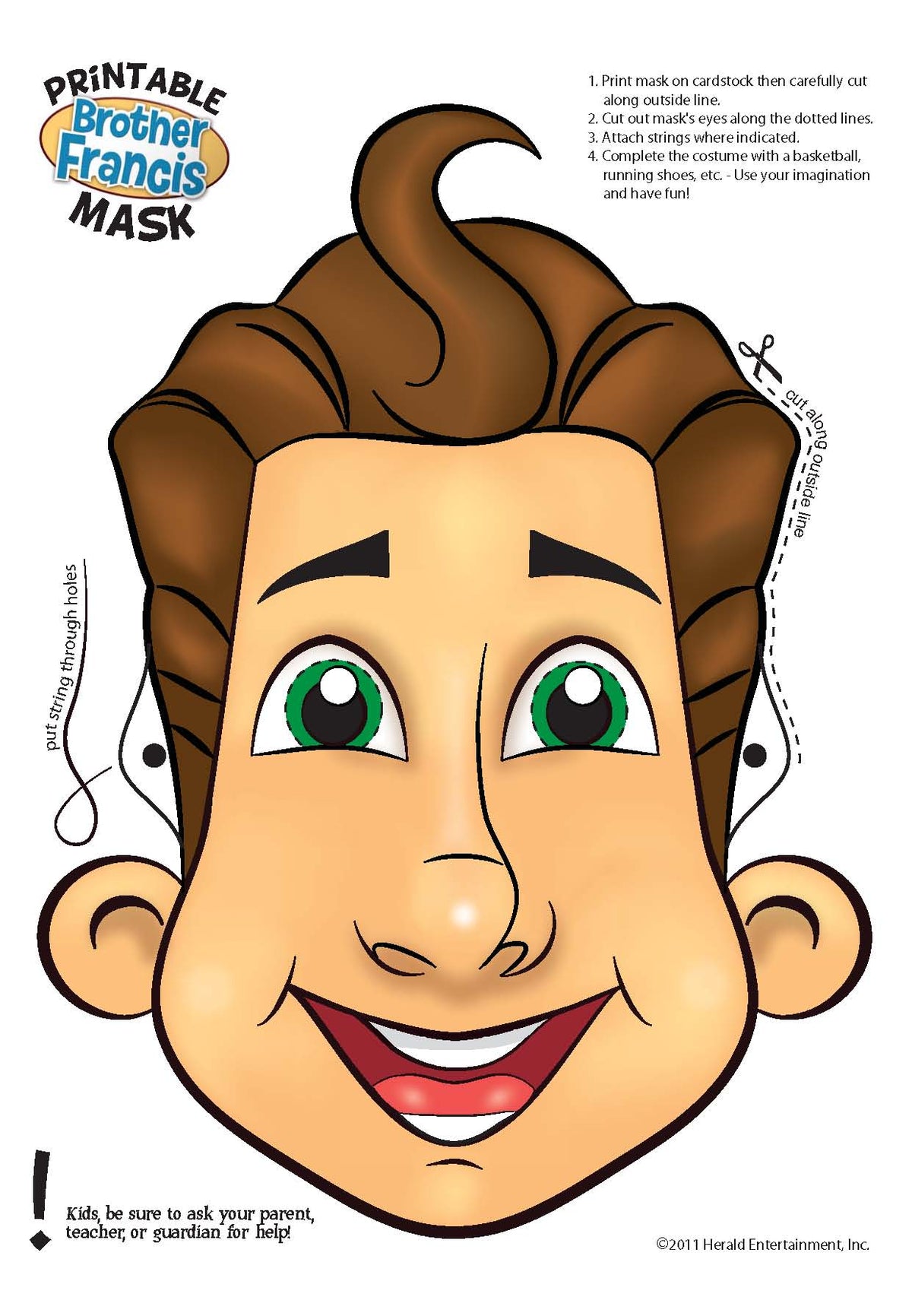Download and Print - Brother Francis Mask Activity - B&W and Color