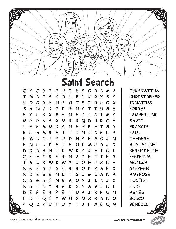 Download and Print - Saints Word Search