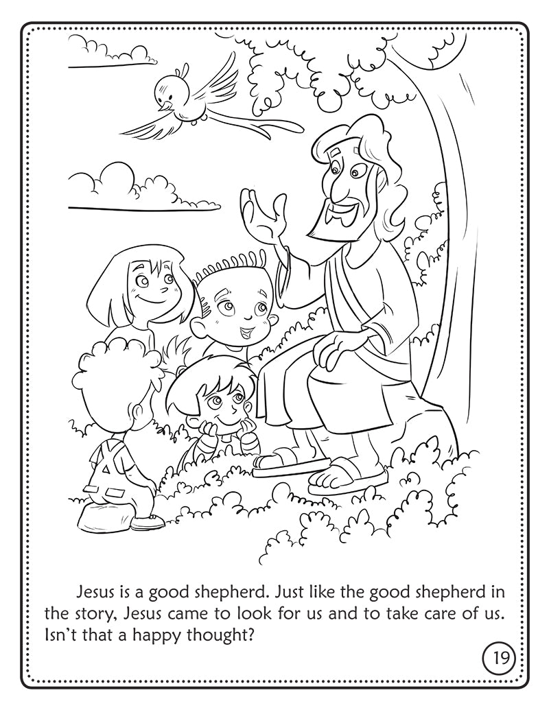 The Lost Little Sheep coloring book - Jesus the Good Shepherd.