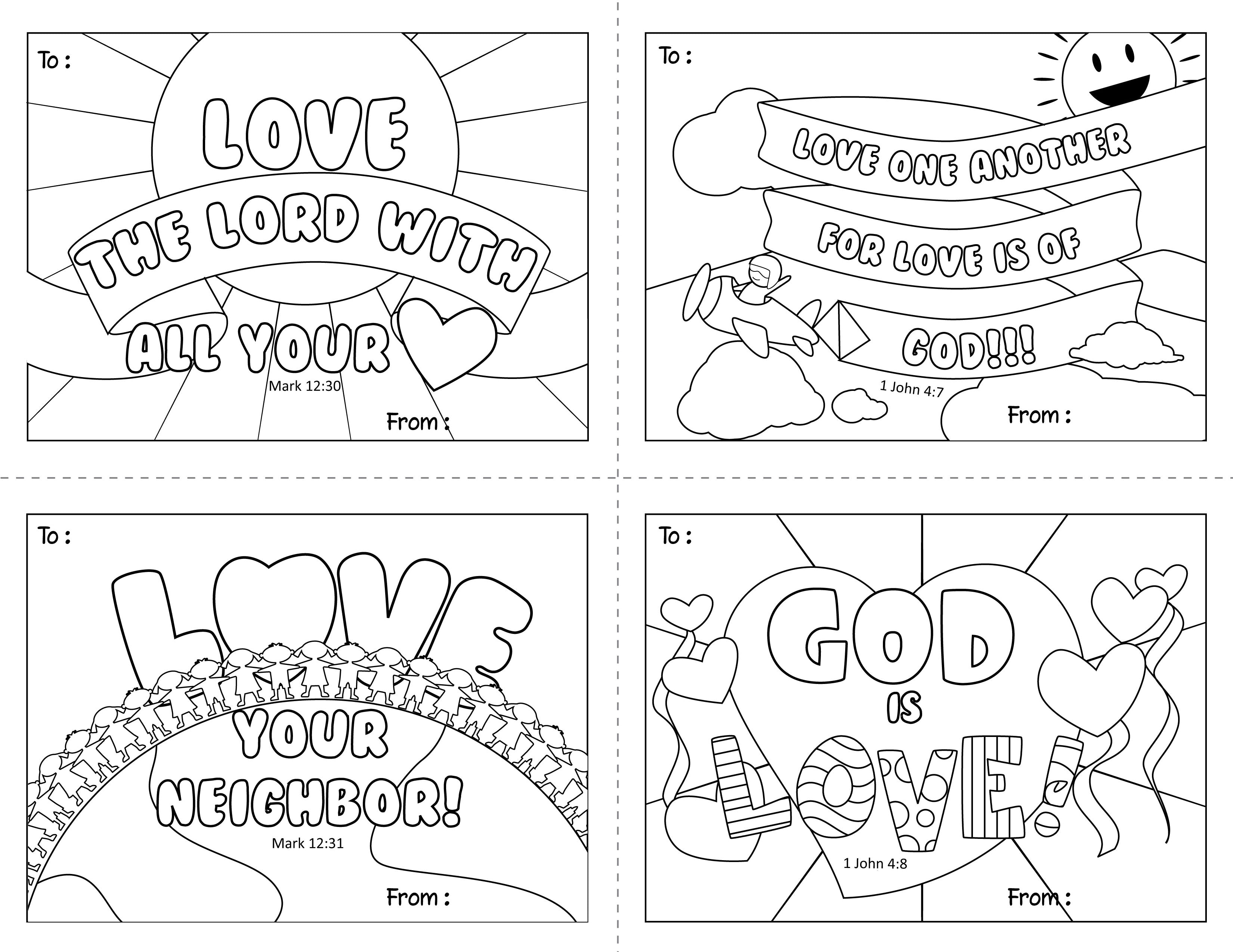 Download and Print - Valentine's Day Cards Coloring Page